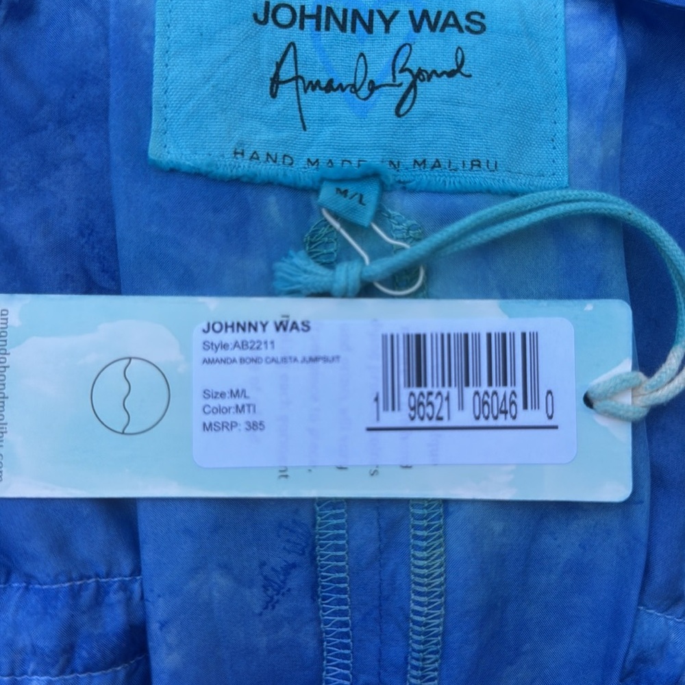 Johnny Was “Amanda Bond” Calista Jumpsuit NWT Handmade 100% Silk Wide Leg Sz M/L - Picture 16 of 17
